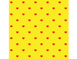 Желтый фетр в красные сердечки 20*30 см