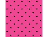 Розовый фетр в черные сердечки 20*30 см